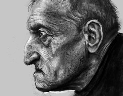 sketch of an old man