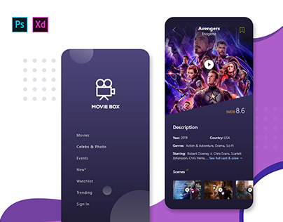 Movie Box iOS UI Design