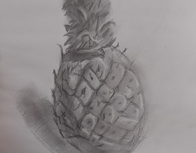 tentativa de desenho realista abacaxi