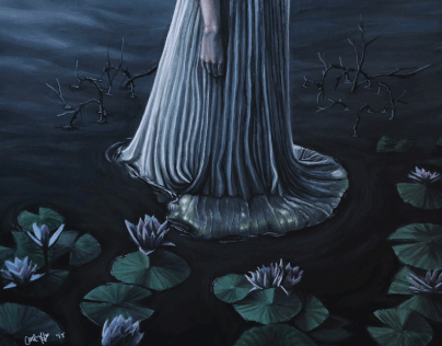 Lotus Girl – Gouache Painting