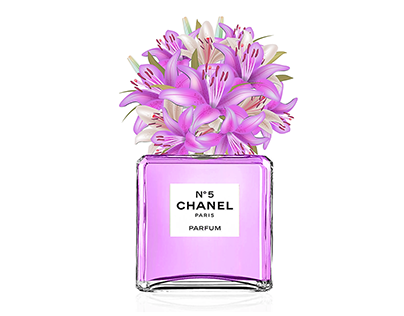 Chanel Perfume with Flowers