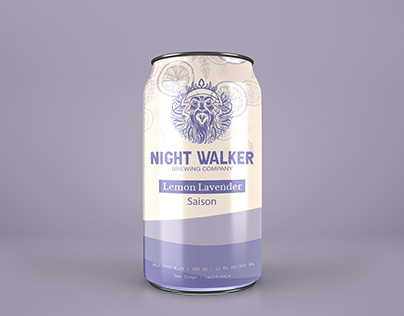 Beer Can Label Design for Night Walker