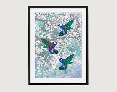 Humming Bird Art Print