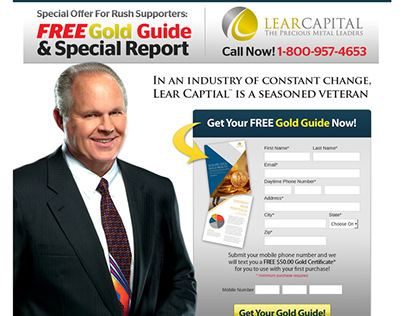Lear Capital / Rush Limbaugh Landing Page