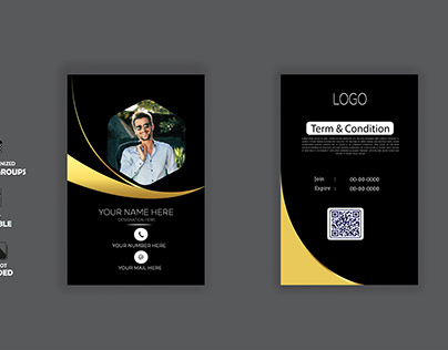 luxury business card template with golden shapes
