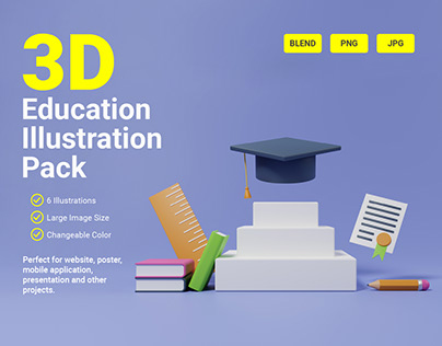 3D Education Illustration Pack