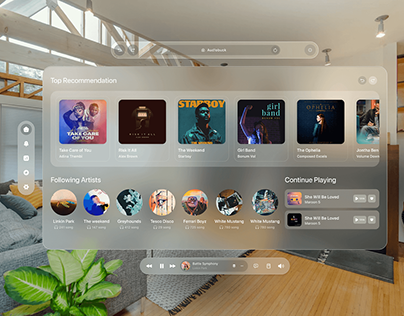 Apple Vision Pro: Music Player UI Interaction