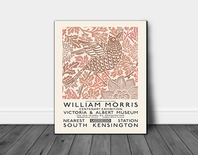 William Morris Pink Bird Print Online