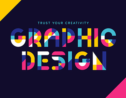 Colorful geometrical lettering
