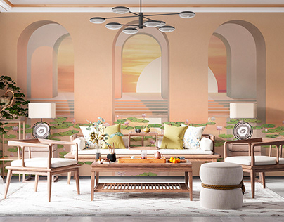 Arches over the water. Mural wallpaper