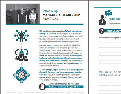 Manager Workbook - 20 Page Booklet for Spaenaur Inc.