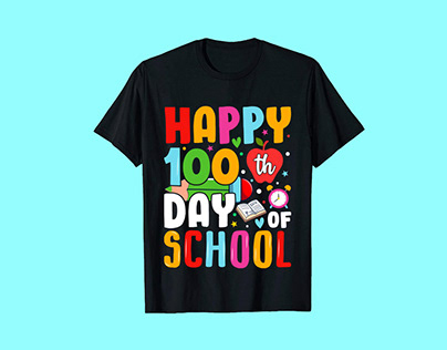 Happy 100 days of School t-shirt design.
