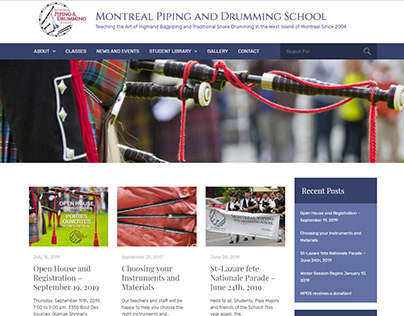 Brand design for Montreal Piping and Drumming School