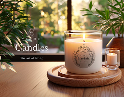 Aroma candles for home. Labels.