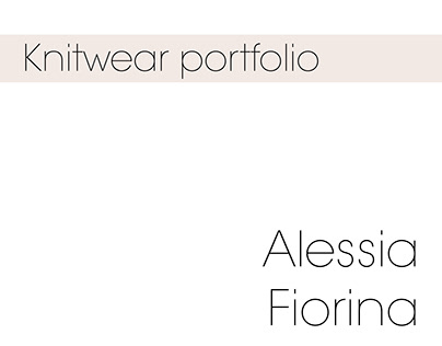 Knitwear Portfolio - Alessia Fiorina
