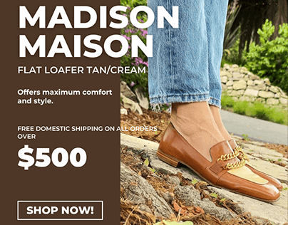 Madison Maison Flat Loafer in Tan/Cream