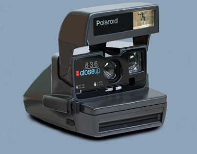 A drawing instant camera Polaroid 636 Closeup