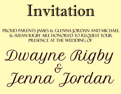 Wedding and RSVP invitations