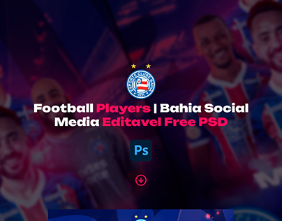 Football players | Bahia Social Media Editable PSD