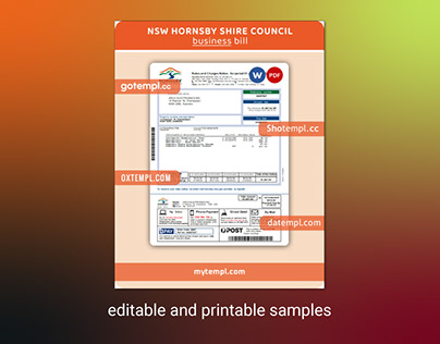 NSW Hornsby Shire Council utility bill template