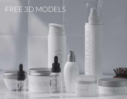 Cosmetics set 3D