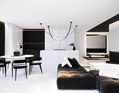 MONOCHROMATIC APARTMENT WITH A DESIGNER TOUCH