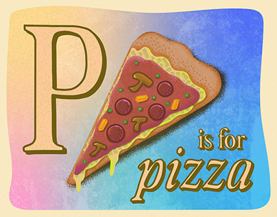 P is for Pizza Illustration