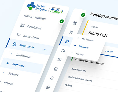 Pakiety Medyczne - Healthcare web app interface design