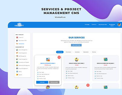 Project and Services management CMS bu Viralsoft.vn