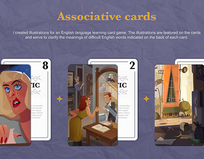 Game cards for mobile app "WORD OF THE DAY"