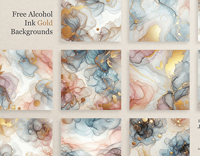 12 Free Alcohol Ink Gold Backgrounds