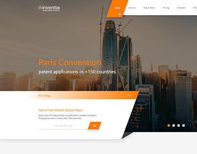 Concept of Home page for Inventia