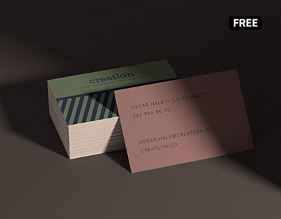 Free textured business card mockup