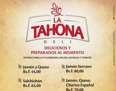 La Tahona - Menu (Sandwiches)