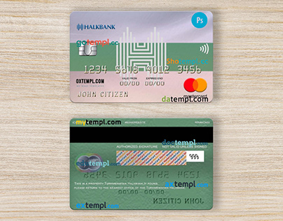 Turkmenistan Halkbank mastercard template