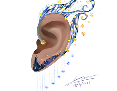 Starry night ear cuffs