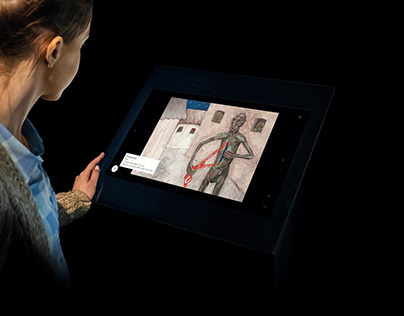Interactive touchscreen display for art exhibition