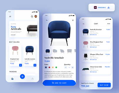 Furniture - Ecommerce App design - (Freebie)