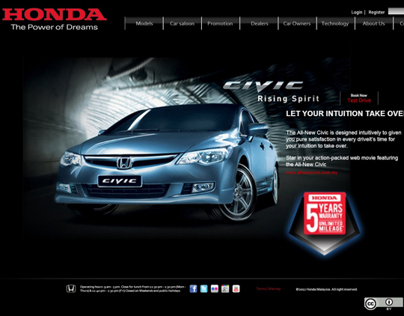 Web Design - Honda Malaysia