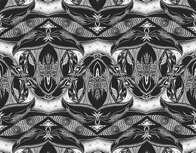 black and white repeat pattern