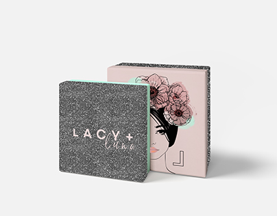 Lacy & Luna concept floral crown packaging and logo.