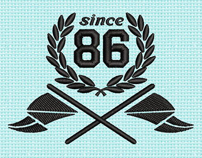 Eighty six Flag Embroidery logo.
