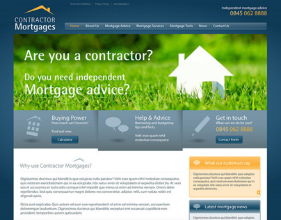 Mortgage website concept
