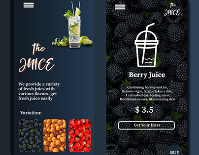 Mobile UI/UX for the juice