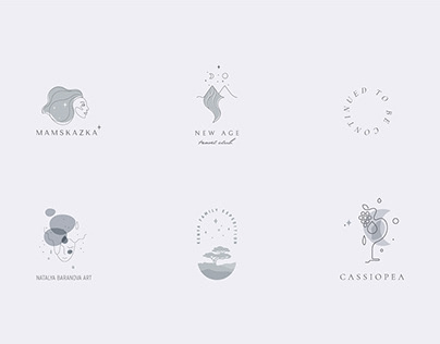 Minimalistic illustrative logos
