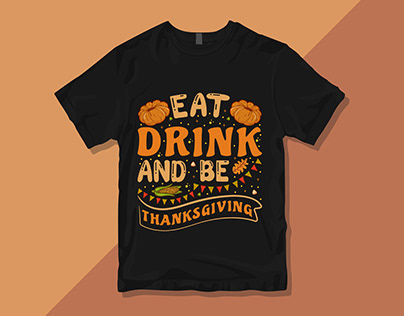 Thanksgiving typography T-shirt design