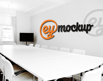 Corporate Meeting Room Logo Mockup