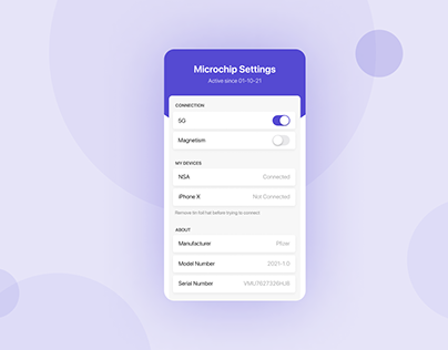 Project thumbnail - Microchip Settings - Daily UI 007