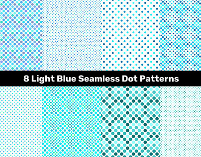 8 Light Blue Seamless Dot Patterns