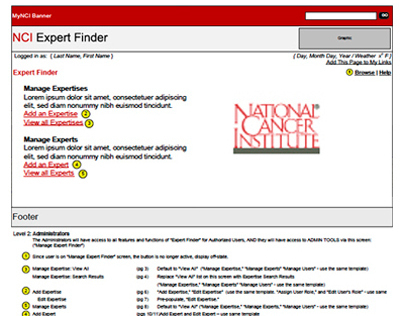 National Cancer Institute Internal Web Application IA